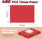 Red Tissue Paper for Gift Bags, 480 Sheets 15 x 20 Inches Red Tissue Paper Bulk for Packaging, Gift Wrapping Tissue Paper for Crafts, Christmas, Wedding, Birthday, Holiday, Party Decor